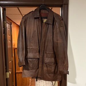 Wilsons Leather Dark Brown Military Jacket